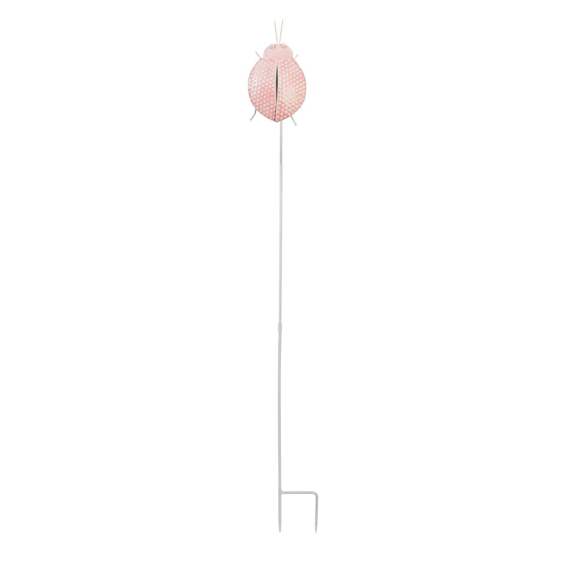 Pink Embossed Enamel Metal Insect Garden Stake - Decorative Outdoor Accent