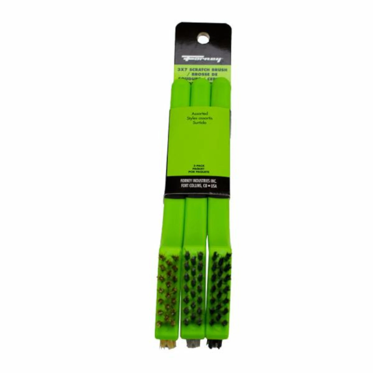 7.75 In. L Assorted Wire Scratch Brush Set - Stainless Steel, Nylon, Brass