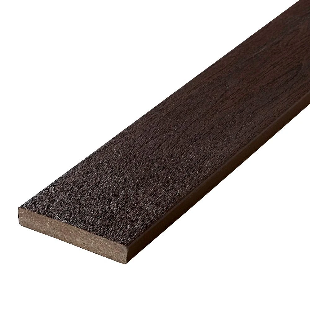Horizon Symmetry 1 In. X 5-1/4 In. X 20 Ft. Burnt Umber Square Edge Capped Composite Decking Board
