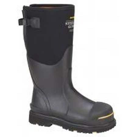 Steel Toe Gusset Boots Black/yellow Stg-uh-bk Size M13