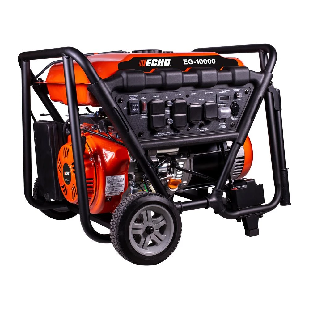 10000-watt Gas Powered Portable Generator With Electric Start And Heavy-duty Wheels