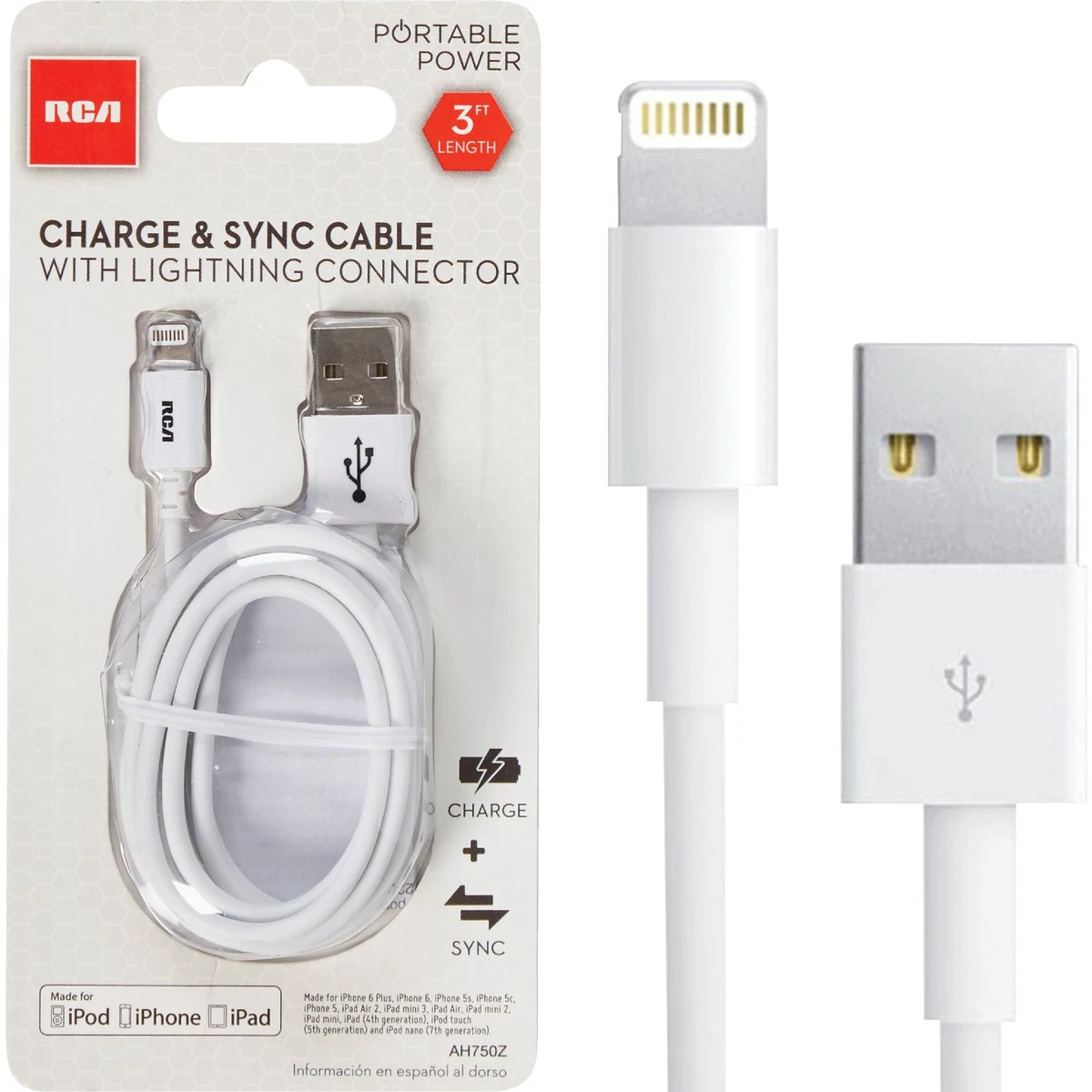 Lightning Cord Usb Charging And Sync Cable 6 Feet Model Ah750z