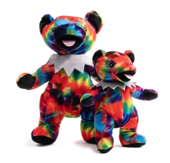 Grateful Dead Dancing Bear Plush Dog Toy, Large 16 Inches, Tie Dye Design