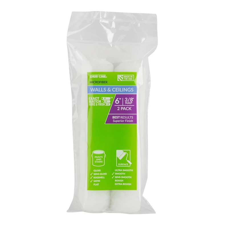 Shur-Line Shur-Flow Microfiber 3/8 in. x 6 in. W Mini Paint Roller Cover 2 pk