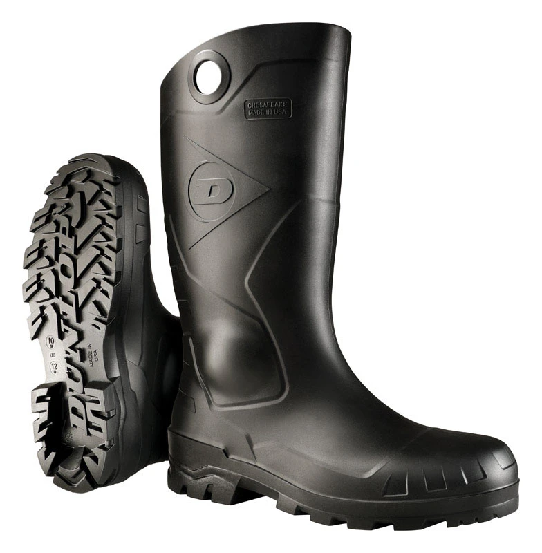 Dunlop Male Waterproof Boots Size 12 Black Pvc With Slip Resistant Outsole