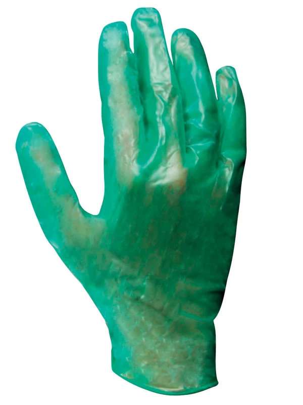 Soft Scrub Vinyl Disposable Gloves One Size Fits All Green 10 pk