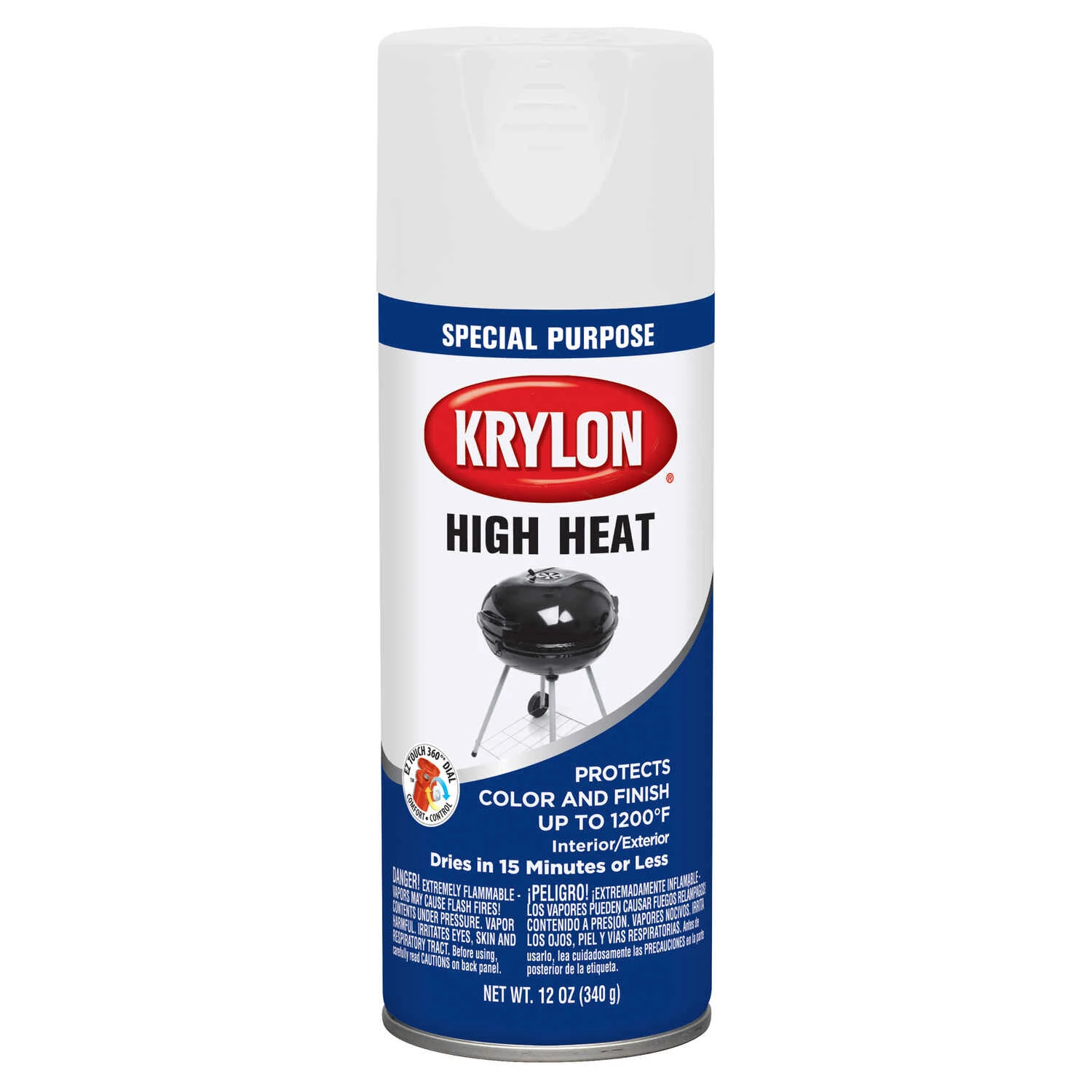 Special Purpose Flat White High Heat Spray Paint 12 Oz. - Rust Protection