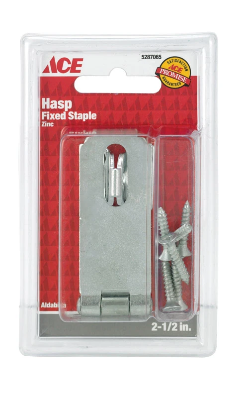 Zinc 2-1/2 In. L Fixed Staple Safety Hasp For Secure Applications