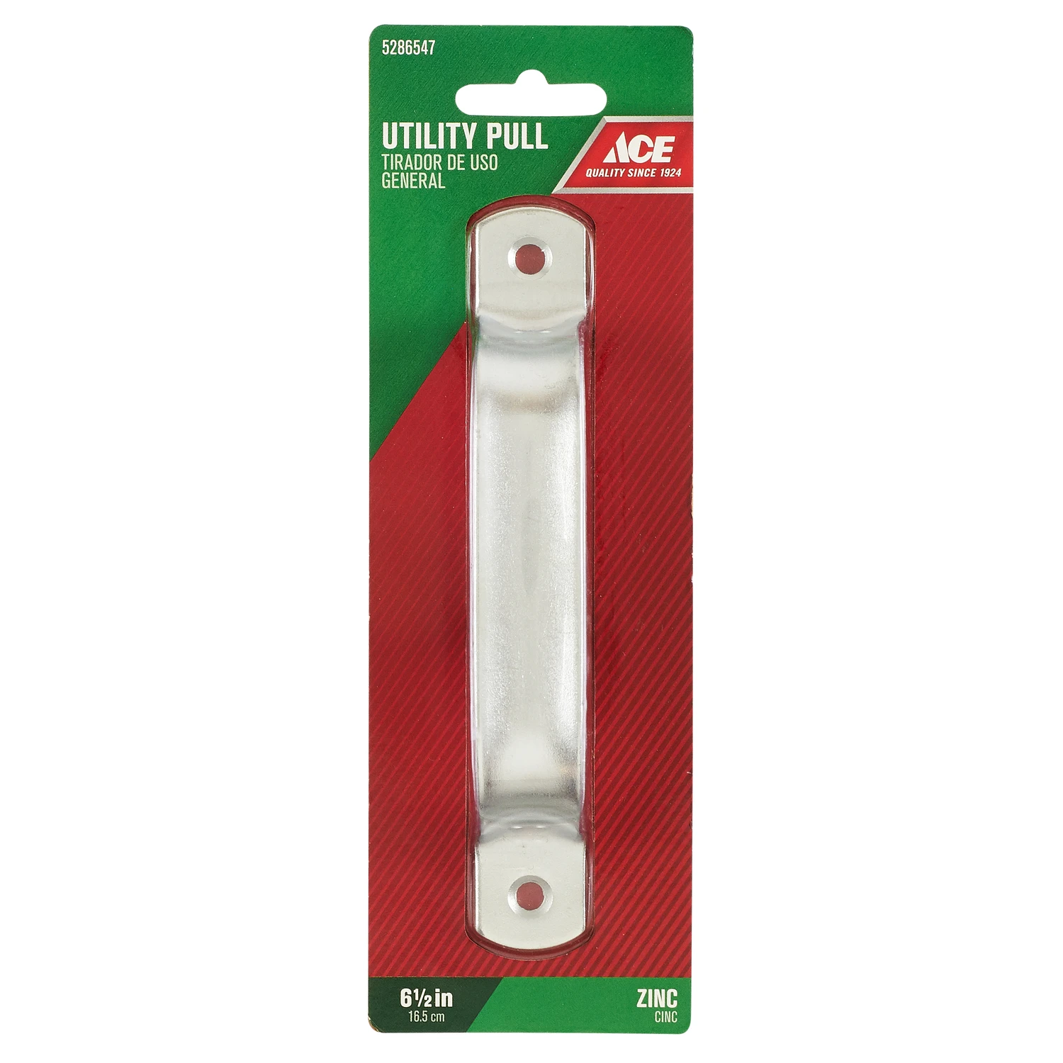 6.5 Inch Zinc-plated Silver Steel Door Pull For Metal And Wood Doors