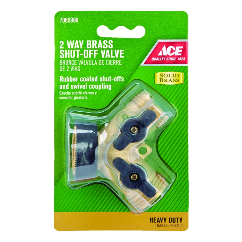 Brass Threaded Male 2-way Shut-off Valve For Garden Hose Connections
