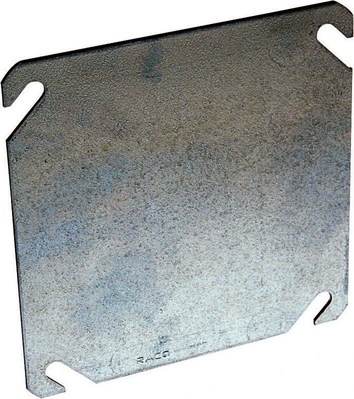 Square Steel 2 Gang Box Cover, Model 8752-5, Gray, 4.25 In Width