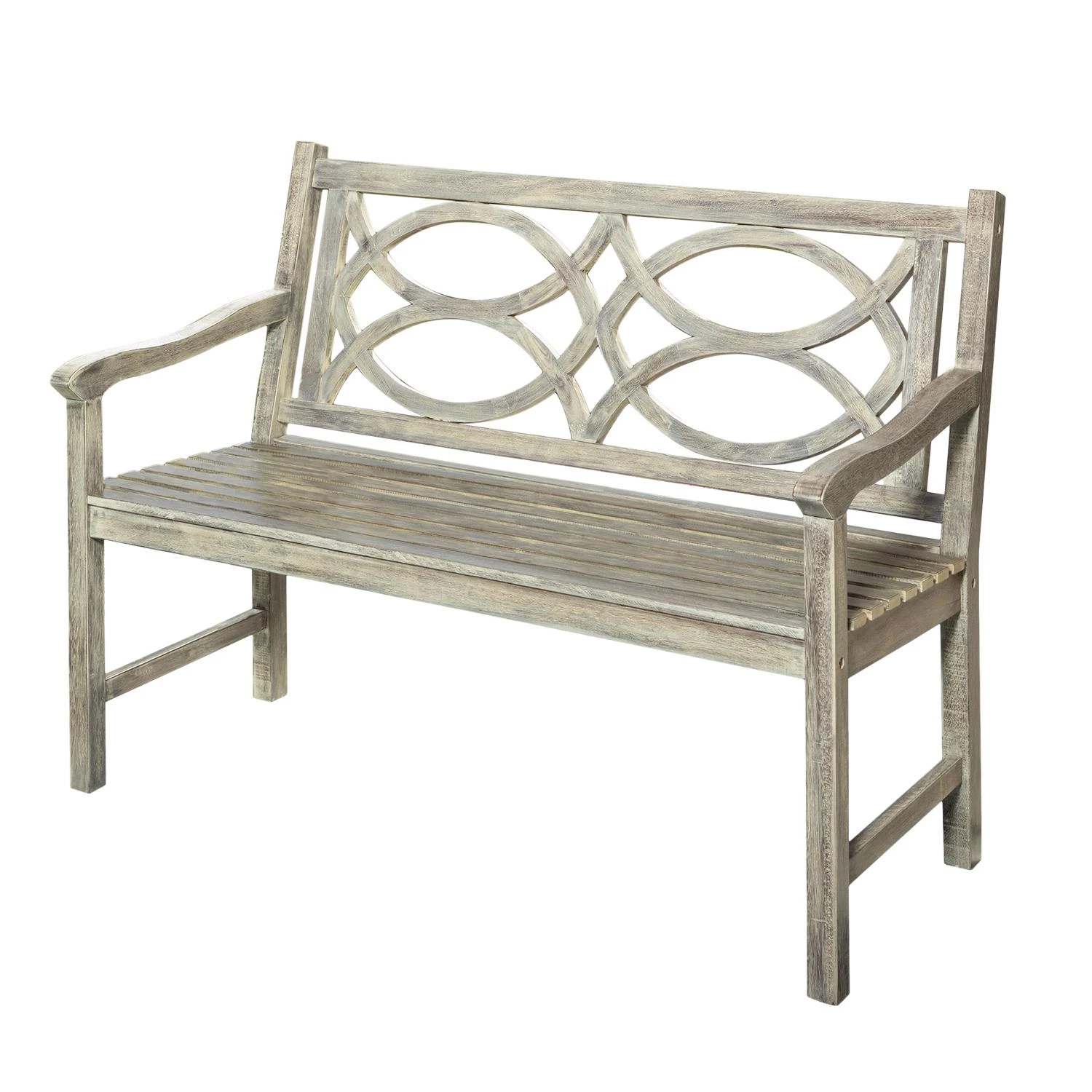 Gray Wood Patio Bench 36 In. H X 48 In. L X 25 In. D For Outdoor Relaxation