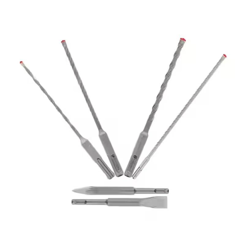 Hammer Drill Bit And Chisel Set - 6 Piece Set For Versatile Drilling