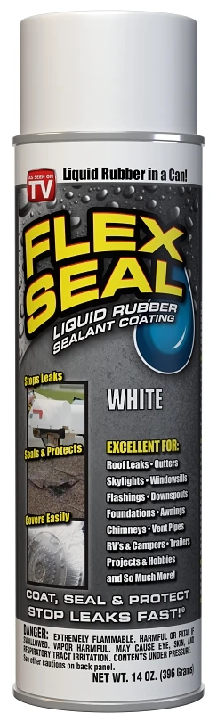 Sealant White 14 Ounce - Waterproof, Flexible, Rubberized Coating
