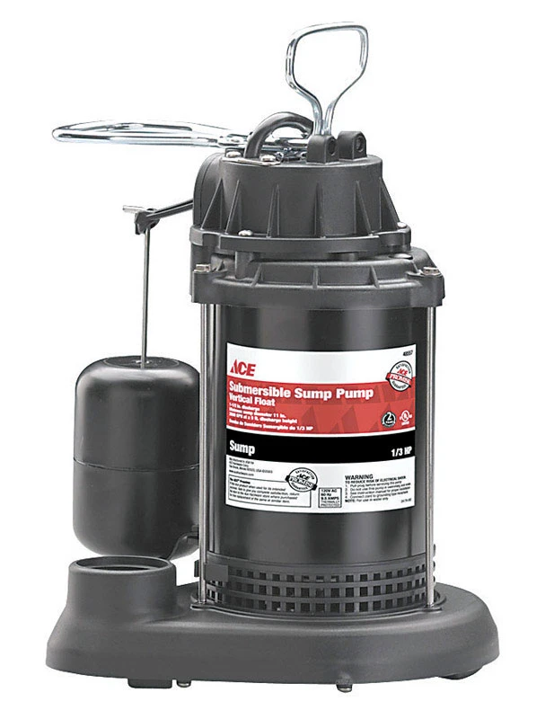 1/3 Hp 3300 Gph Plastic Submersible Sump Pump With Vertical Switch