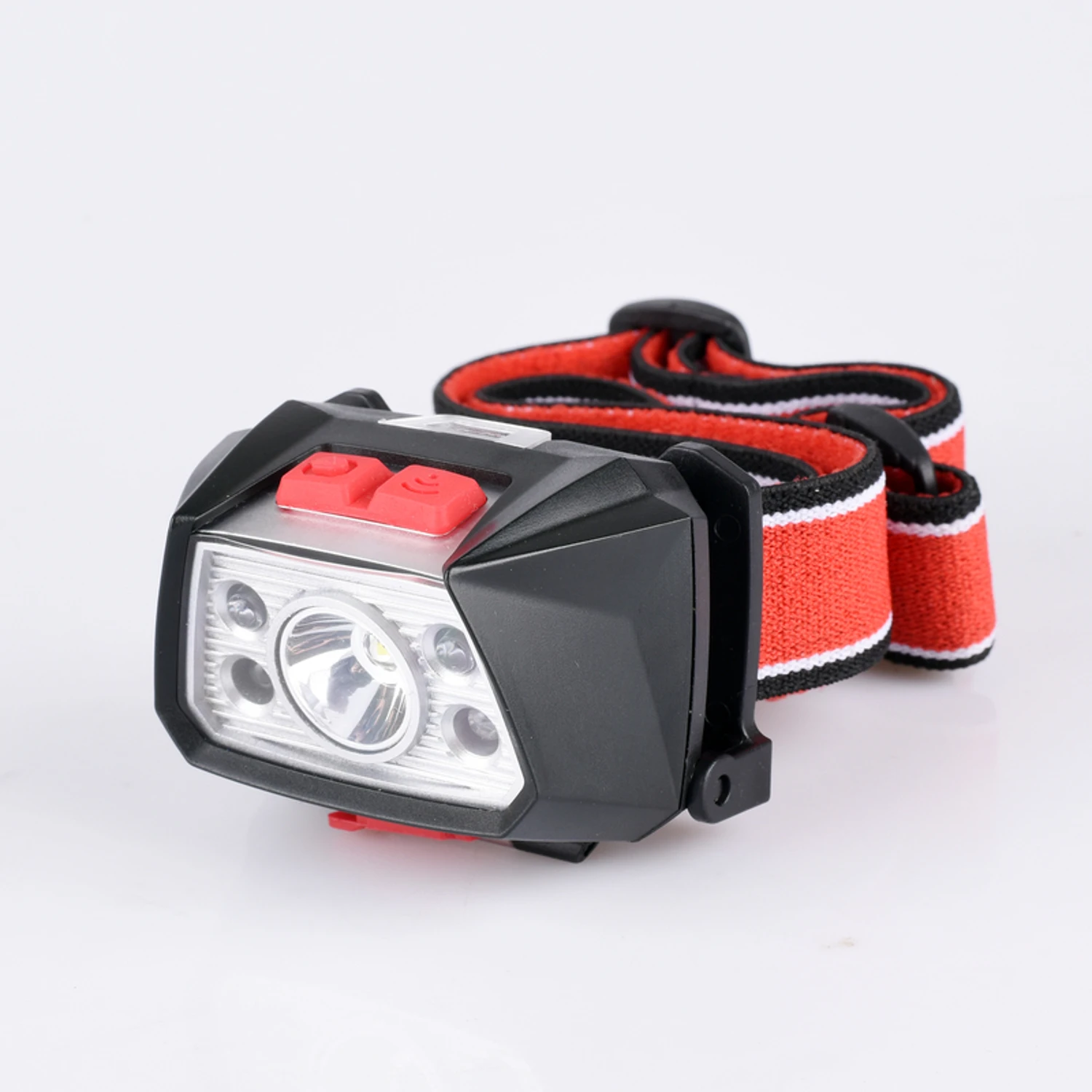 150 Lumens Black And Red Led Rechargeable Head Lamp With 3.7v 900mah Battery