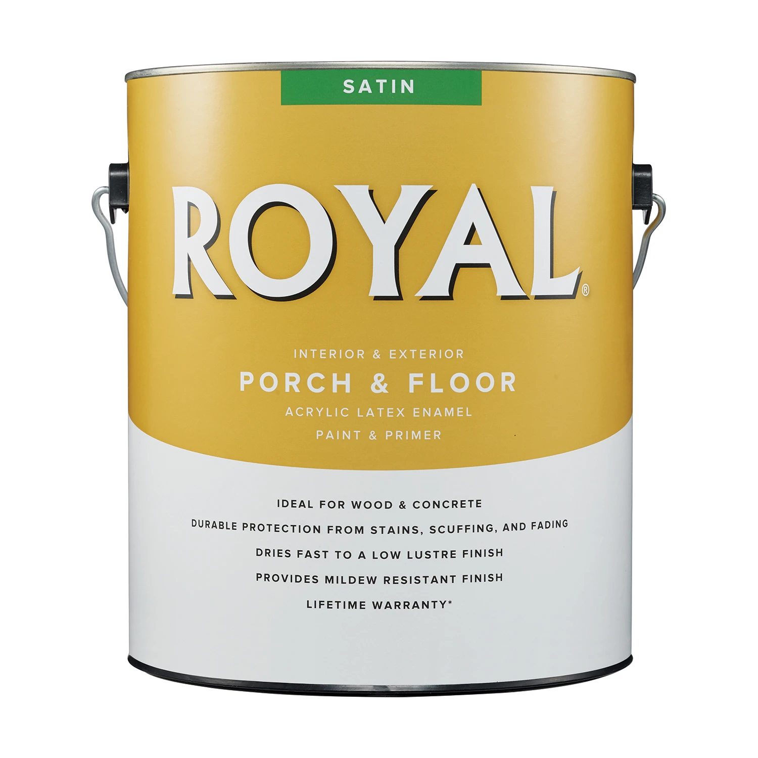 Royal Satin Ultra White Base Porch & Floor Paint 1 Gallon - Durable Low-lustre Enamel