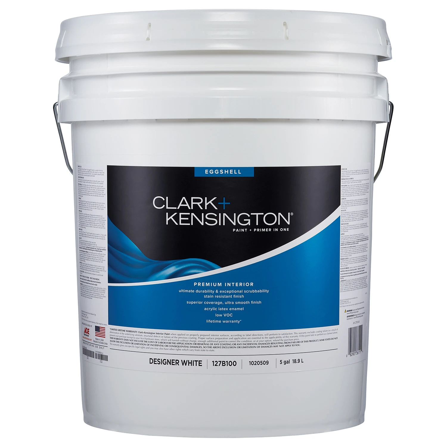 Clark+kensington Eggshell Designer White Premium Interior Paint 5 Gallon