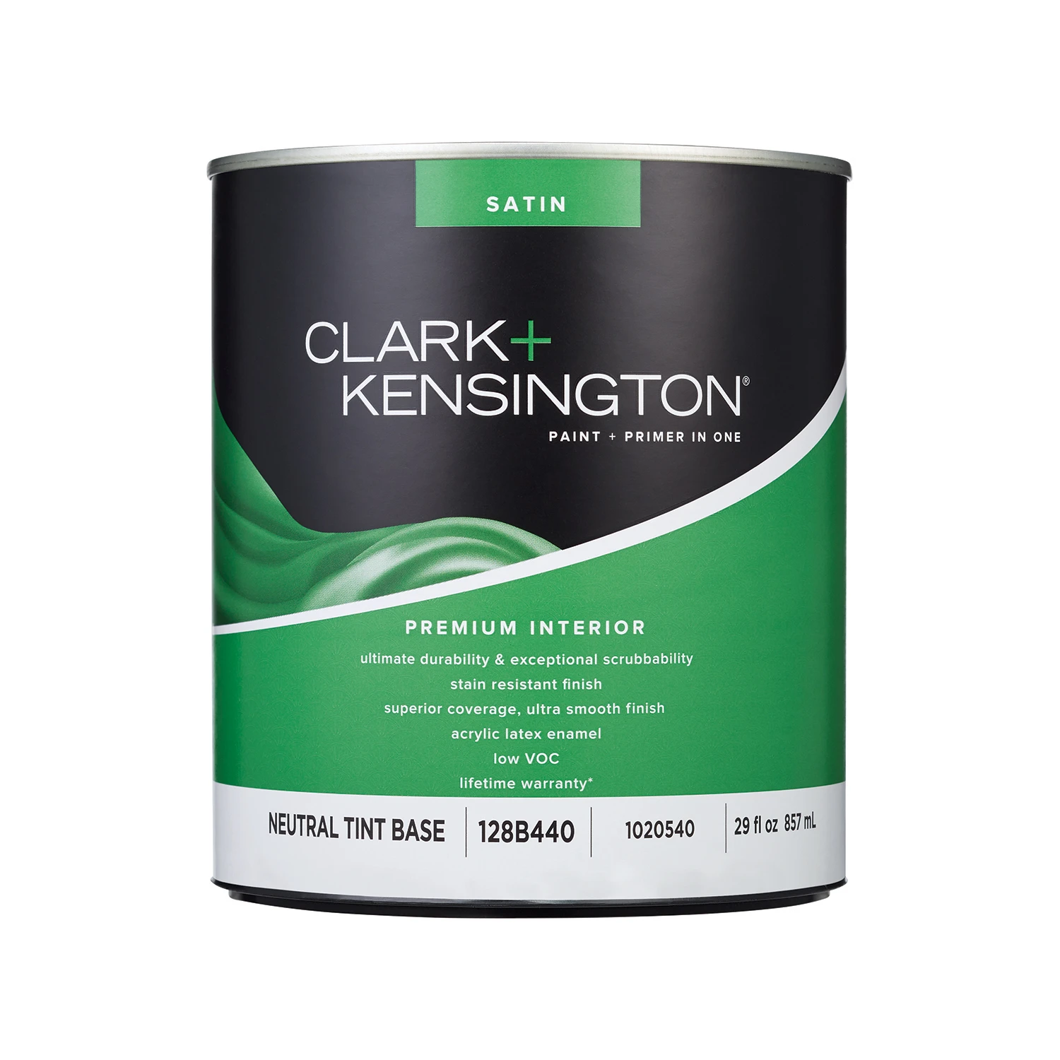 Clark+kensington Satin Tint Base Premium Interior Paint 1 Quart - Paint + Primer In One