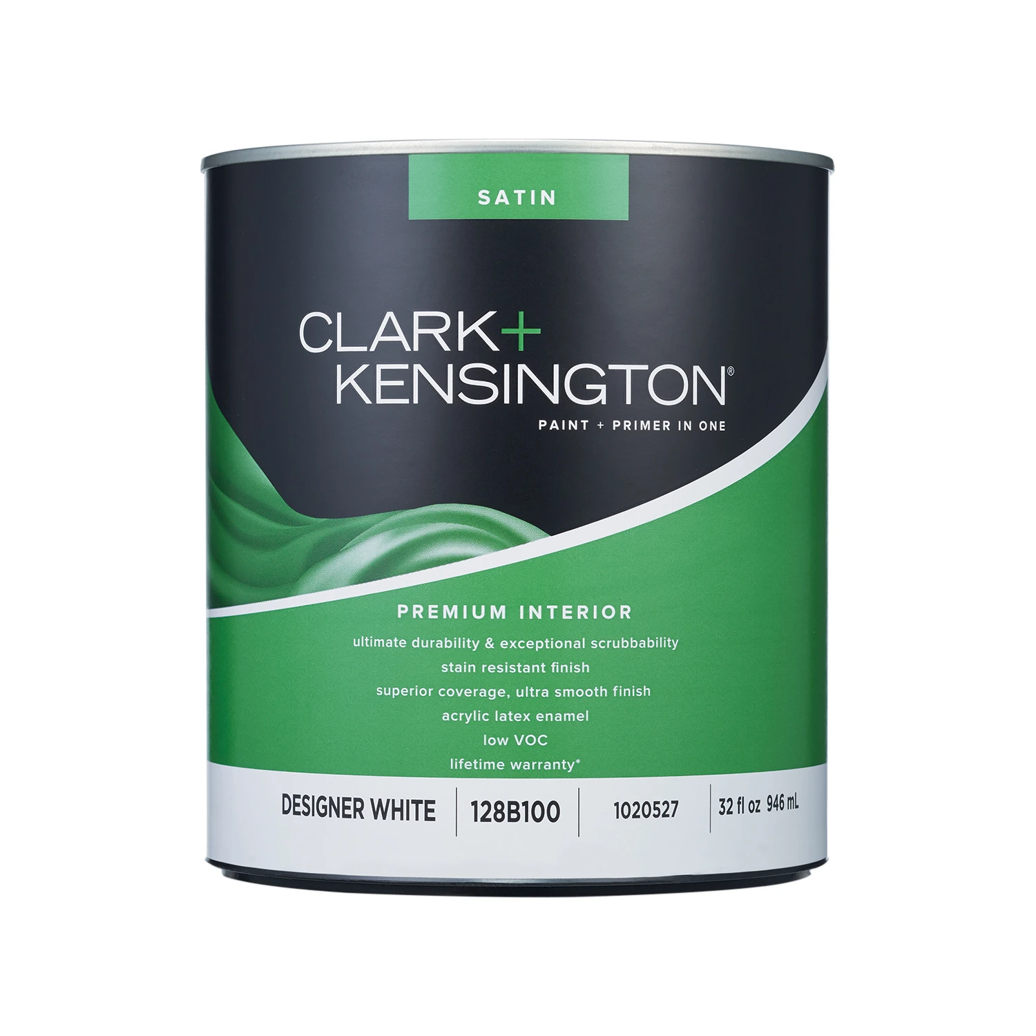 Satin Designer White Premium Interior Paint 1 Quart