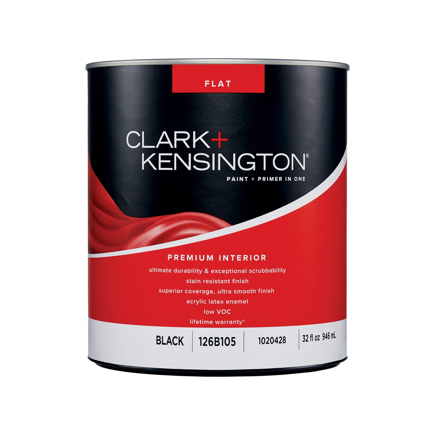 Flat Black Premium Interior Paint 1 Quart - Paint + Primer In One