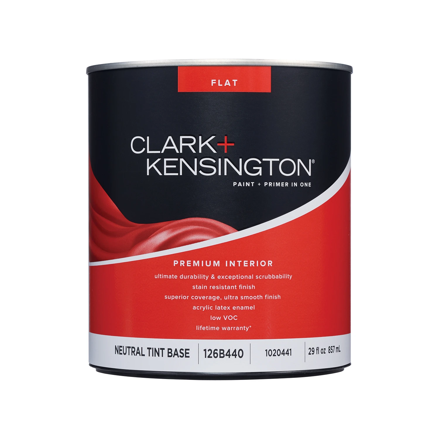 Clark+kensington Premium Interior Flat Tint Base Paint 1 Quart - Paint + Primer In One