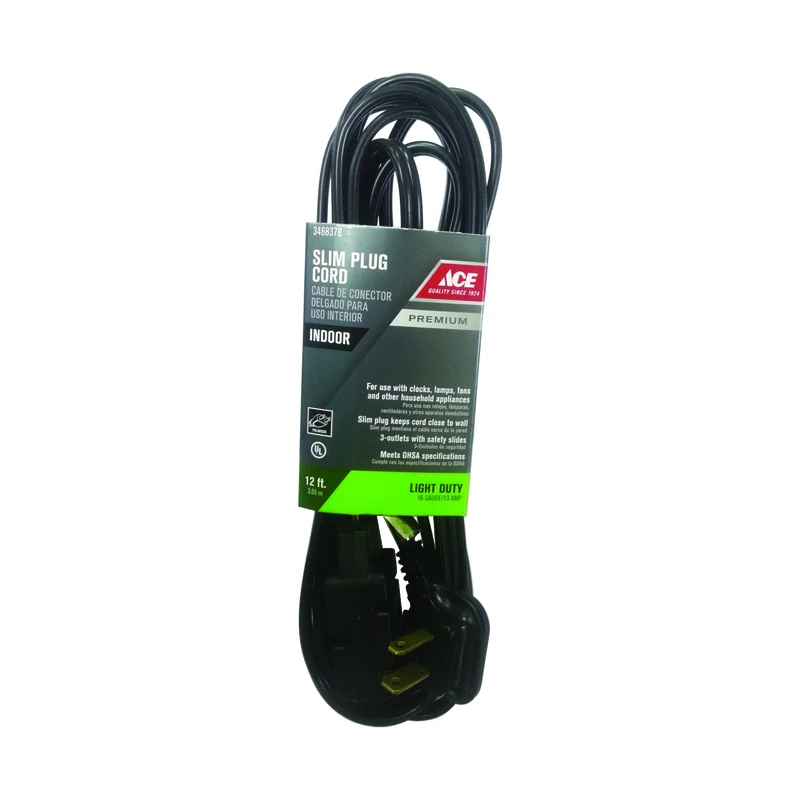 ACE SLIMPLUG 16/2 12'BLK