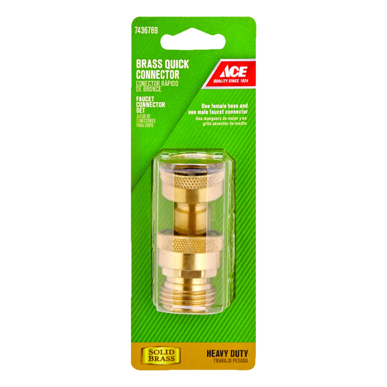 3/4 In. Brass Threaded Male/female Quick Connector Faucet Set For Garden Hoses