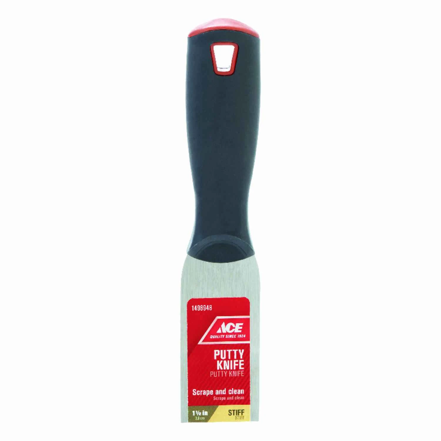 1-1/2 Inch Wide Carbon Steel Stiff Putty Knife With Comfortable Handle
