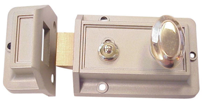 Gold Painted Zinc Night Latch For Doors 1 3/8 To 1 3/4 Thick