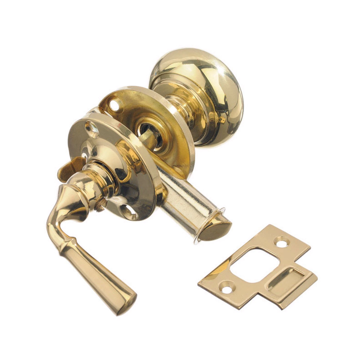 Bright Brass Screen Storm Door Latch 1 Pk, Model 01-3845-260, Night Lock Feature