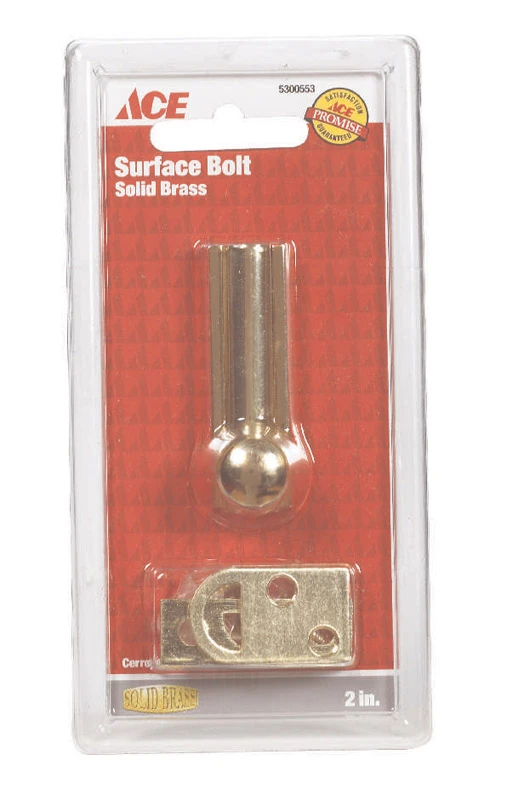 Bright Brass Surface Bolt For Doors, Windows, Cabinets - Model 01-3085-701