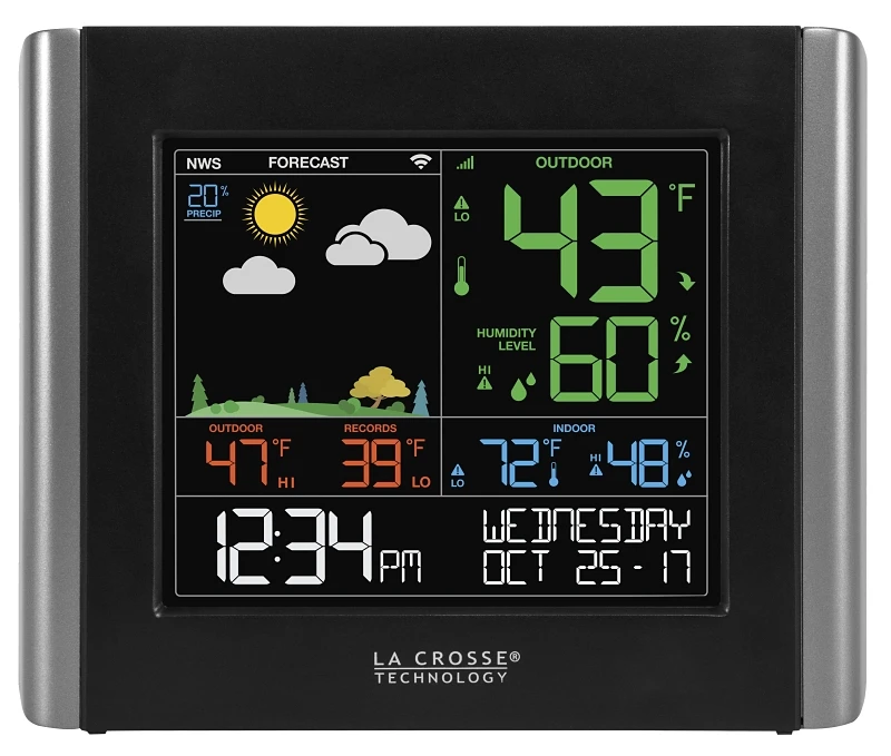 V10-th Weather Station With Lcd Display, Indoor/outdoor Temperature Range