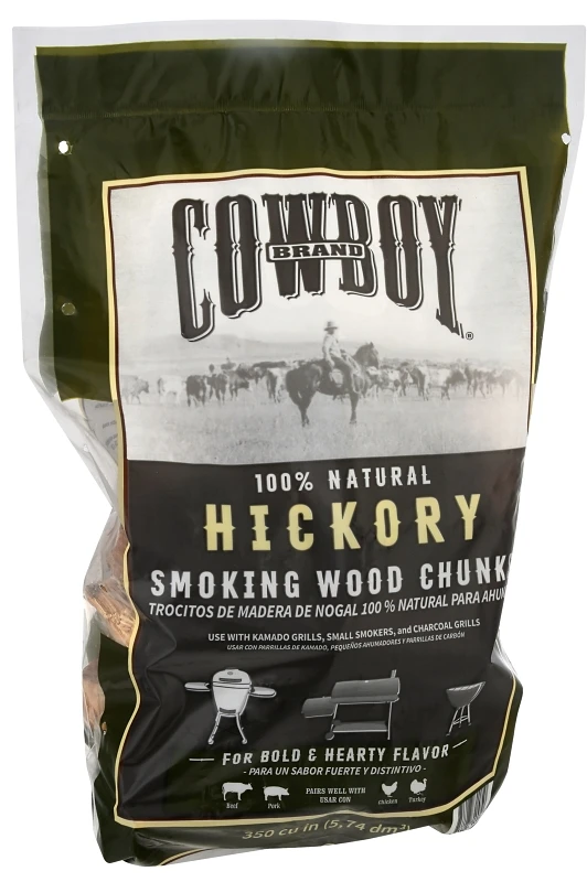 52130 100% Natural Hickory Smoking Wood Chunks, 350 Cubic Inches