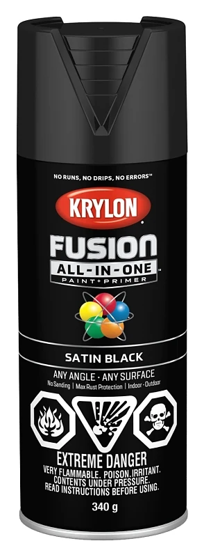 Satin Black Spray Paint, 12 Ounce Can, Model 427320007