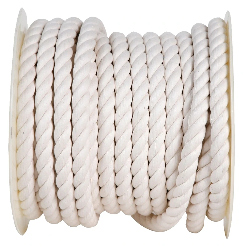 Twisted Cotton Rope 3/4 Inch Diameter, 100 Feet Long - Durable And Versatile
