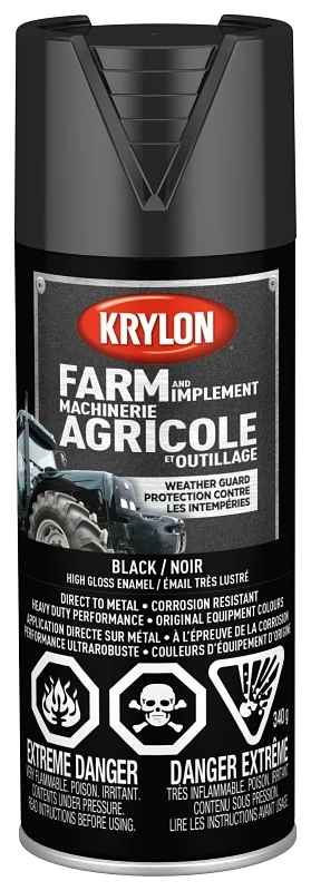 High Gloss Black Aerosol Spray Paint, 12 Oz, Fast Drying, Corrosion Resistant