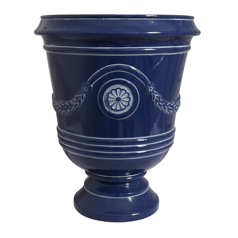 Cmx-064725 Navy Resin Urn Planter, 18 In H, 15.5 In W, 15.5 In D