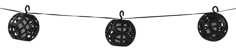 Solar Dancing Flame Rattan Ball String Light - Model 27100