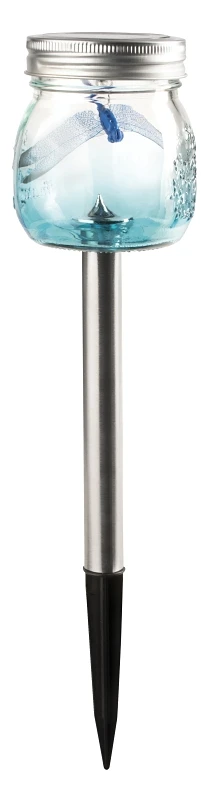 Solar Mason Jar Light Stake - Ombre Finish, 8 Hour Run Time, Easy Installation