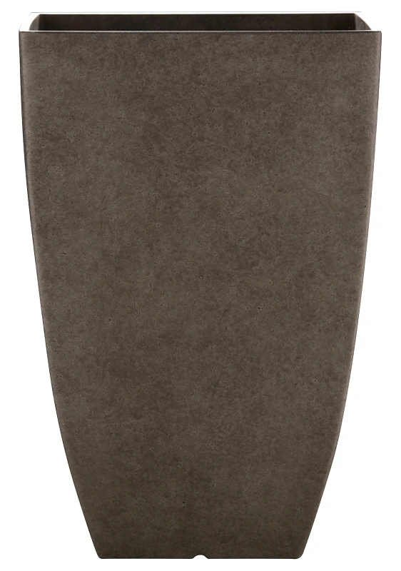 Newland Planter Hdr-091653, 15-1/2 In H, Square, Gray Plastic/resin