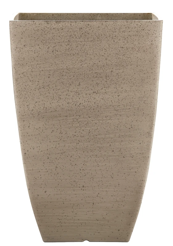 Newland Planter, 15-1/2 In H, Square, Plastic/resin, White Stone Aesthetic