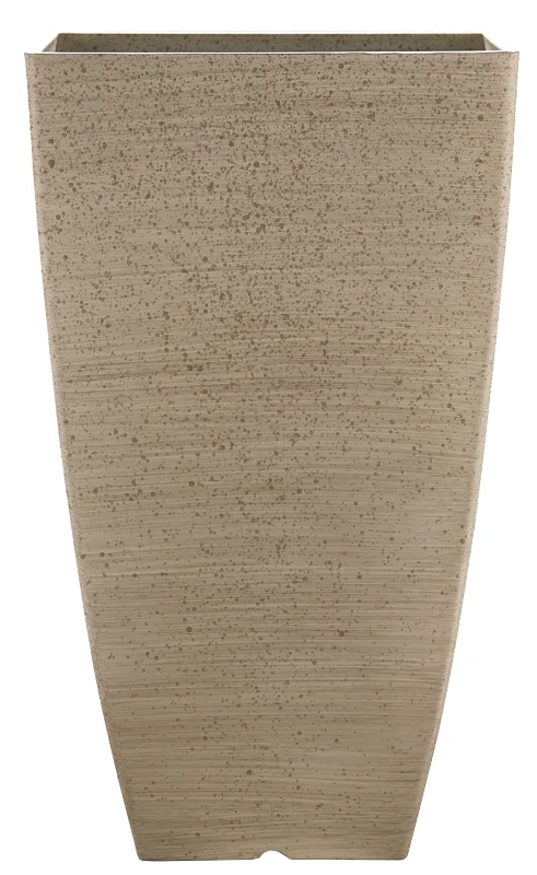 Newland Planter, 21 In H, Square, Plastic/resin, White Stone Aesthetic