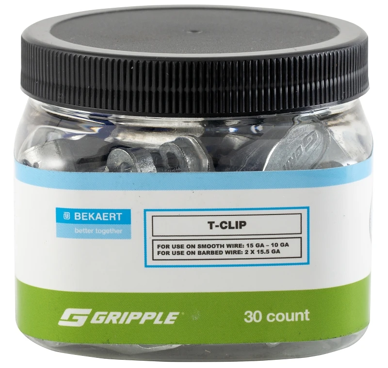 Gripple 657003 T-clip For 1.8 To 3.25 Mm Plain Wire & 2 X 1.6 To 1.7 Mm Barbed Wire