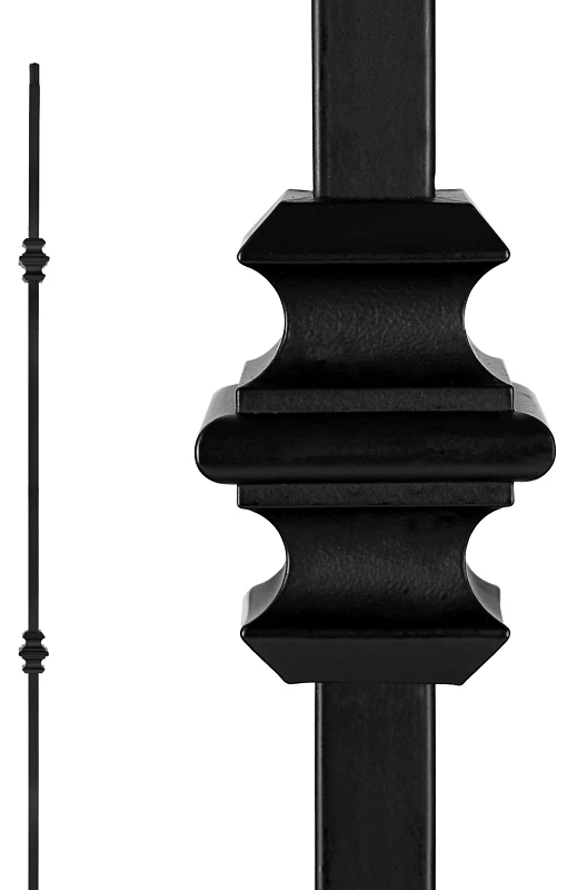 Double Collar Interior Baluster Black - Model Sqi2c