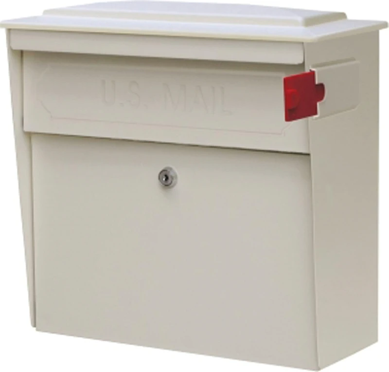 7179 Wall Mount Lockable Mailbox In Aluminum With White Finish