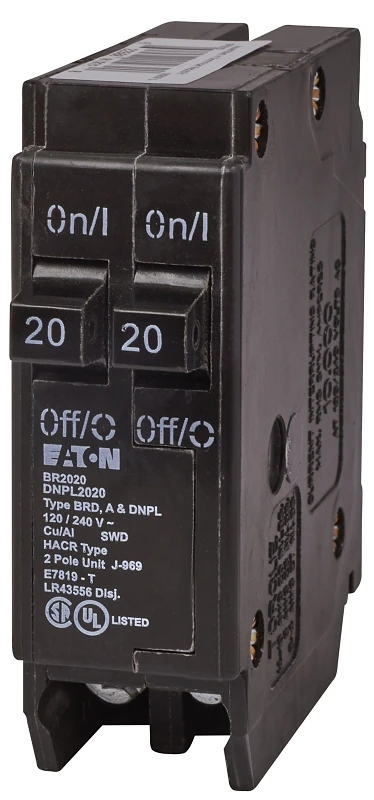 Duplex Circuit Breaker 2-pole 20 Amp 120 Volt Type Dnpl