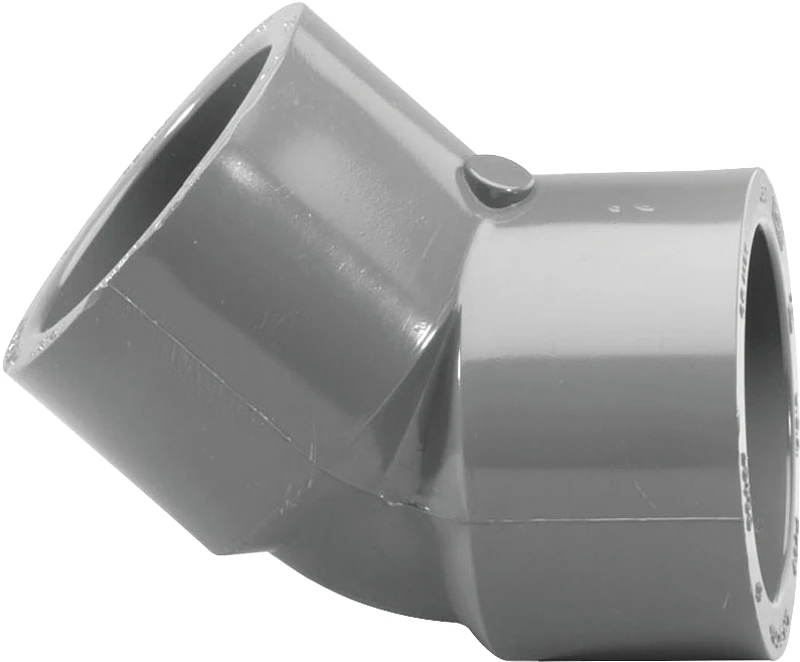 Schedule 80 Pvc 45 Degree Elbow Fitting, 2 Inch Slip