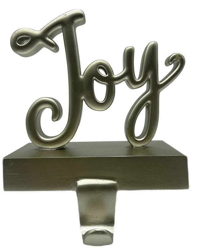 89822 Gold Joy Stocking Holder, 6.5 Inches For Christmas Decor