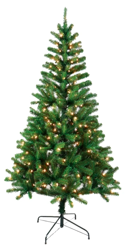 6.5 Ft Tillamook Family Christmas Tree With Clear Mini Light Bulbs